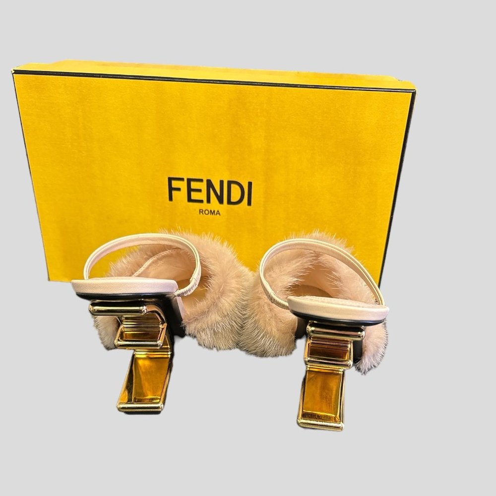 Fendi Leather Slides / Mink Trim *BUY NOW* - Picture 5 of 5